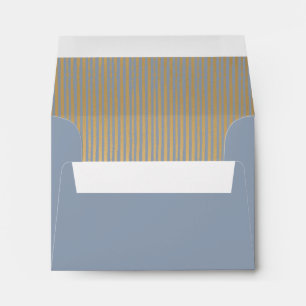 Enveloppe Dusty Blue Moderne Or rayé RSVP