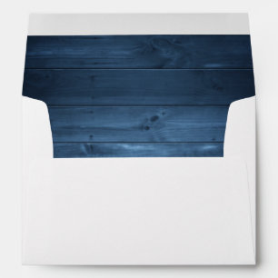 Enveloppe Dusty Blue Rustic Country Mariage en bois