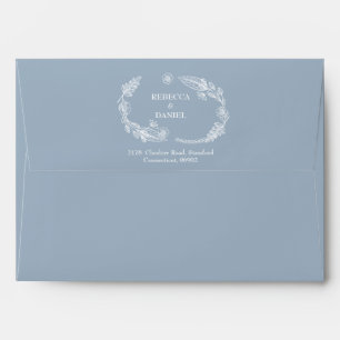 Enveloppe Dusty Blue String Lights Adresse de retour