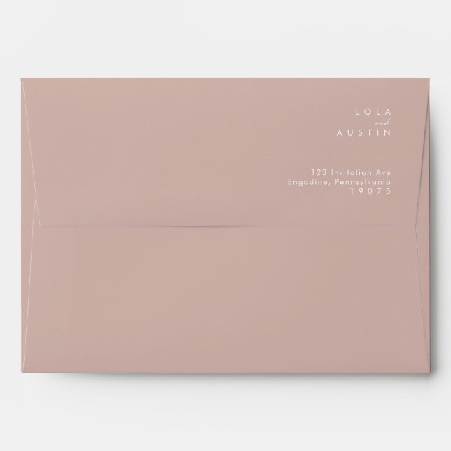 Enveloppe Dusty Boho | Faire-part de mariage Rose et violet (Dos (Haut rabat))