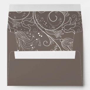 Enveloppe Dusty Brown élégant Mariage floral