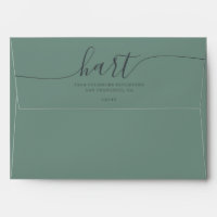 Dusty Green avec Black Script Adresse de retour