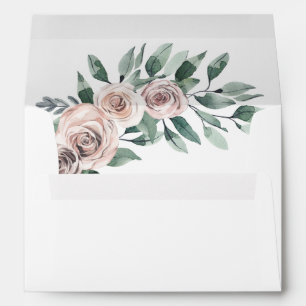 Enveloppe Dusty Mauve Boho Chic Rose Vert Mariage Floral