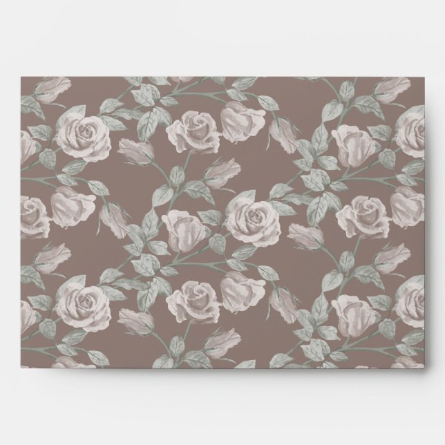 Enveloppe Dusty Pink Rose Vine Envelope (Devant)