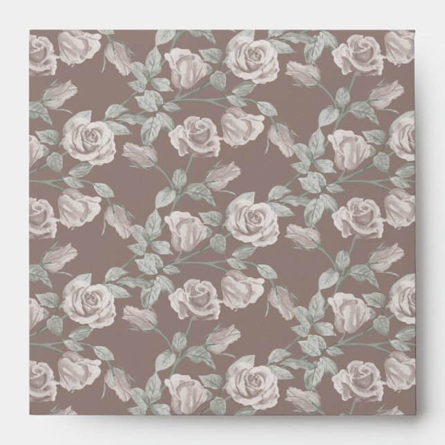 Enveloppe Dusty Pink Rose Vine Envelope (Devant)