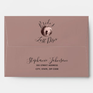 Enveloppe Dusty Rose Dernier Disco Bachelorette Week-end