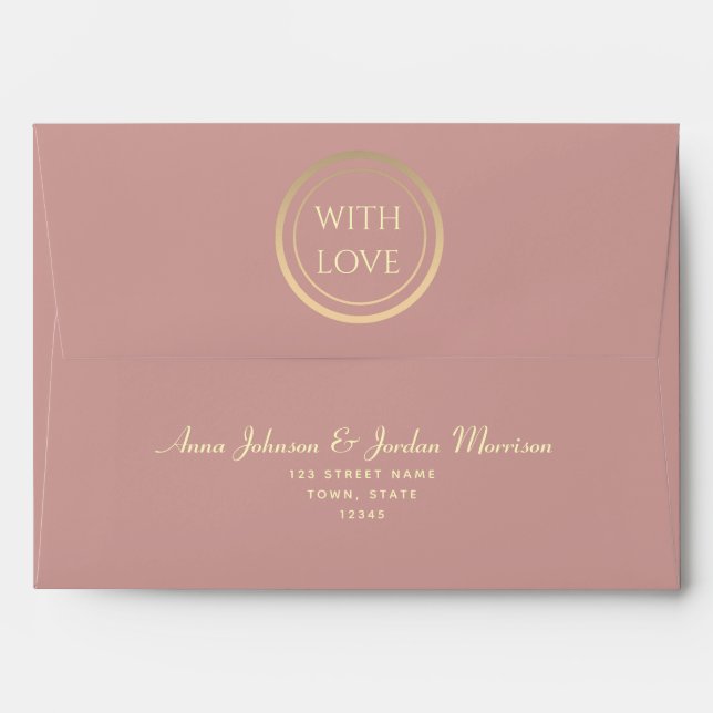 Enveloppe Dusty Rose Mariage 5x7 (Dos (Haut rabat))