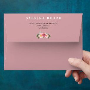 Enveloppe Dusty Rose   Mariage floral rose pâle