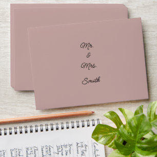 Enveloppe Dusty Rose Mariages Simple Pink Monogrammes Nom