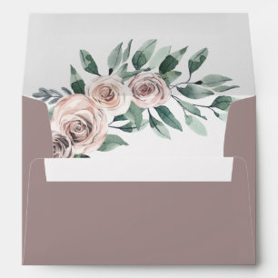 Enveloppe Dusty Rose Mauve Deep Boho Mariage Floral
