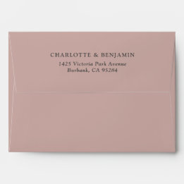 Enveloppe Dusty Rose moderne mariage personnalisé 5.25x7.25