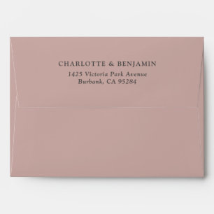 Enveloppe Dusty Rose moderne mariage personnalisé 5.25x7.25