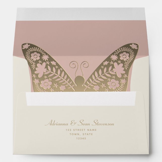 Enveloppe Dusty Rose rose Mariage 5x7 (Dos (Bas))