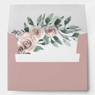 Enveloppe Dusty Rose Rose Mauve Boho Mariage floral