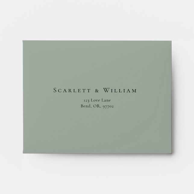 Enveloppe Dusty Rose Sage Green Mariage auto-adressé RSVP (Devant)