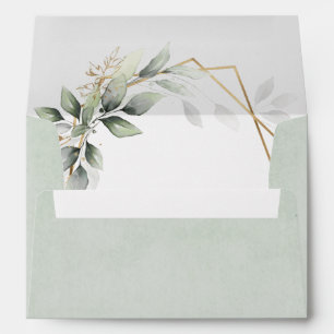 Enveloppe Dusty Sage Vert verdure Mariage géométrique Rustiq