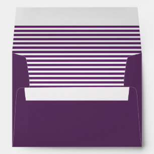 Enveloppe Dusty violet et blanc rayé