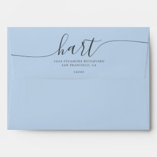 Enveloppe Eau de glace bleu avec script noir Adresse de reto