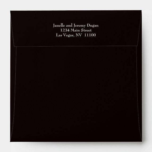 Enveloppe Ebony Black Plain Moderne (Dos (Haut rabat))