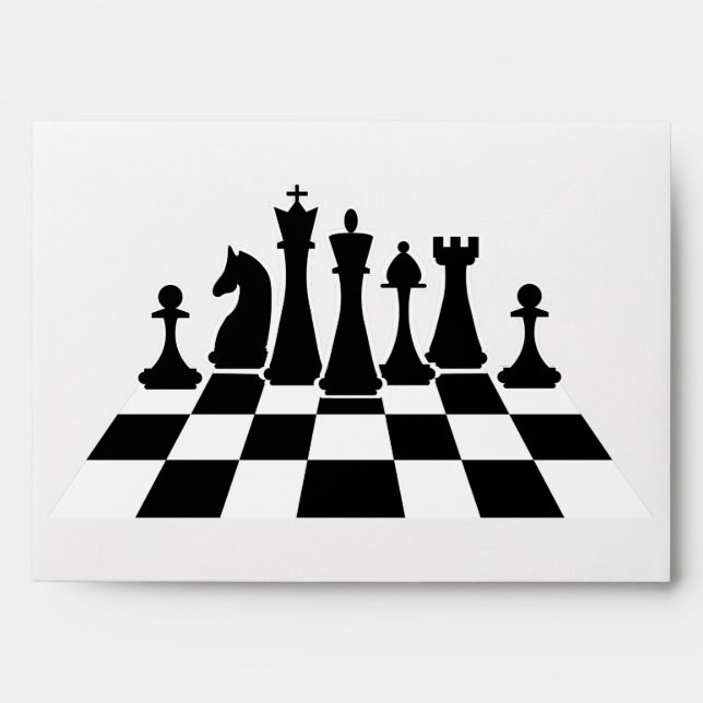 Enveloppe Échecs noirs sur l'échiquier (Devant)