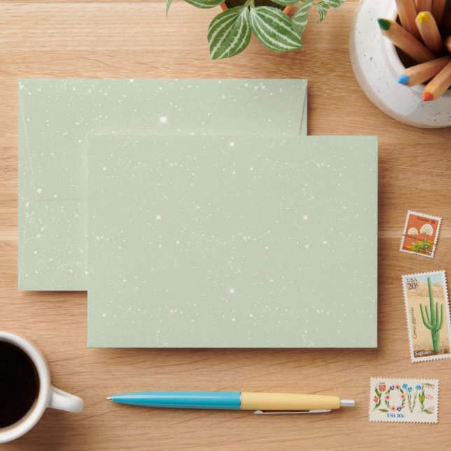 Enveloppe Éclats de nuit céleri Green Starry (Desk)