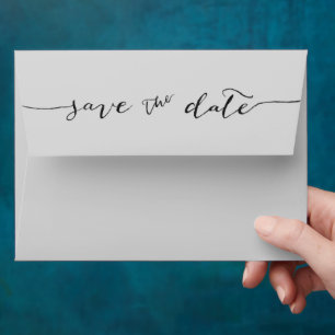Enveloppe Économisez la date grise en lettres manuscrites
