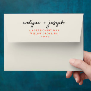 Enveloppe Écrit à la main Colorful Retro Bold Mariage funky