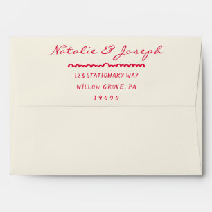 Enveloppe Écrit à la main Quirky Retro Mariage tendance