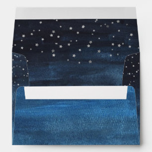 Enveloppe Écrit dans l'aquarelle Stars Adresse de retour