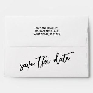 Enveloppe Écriture Décontractée moderne Enregistrer la date,