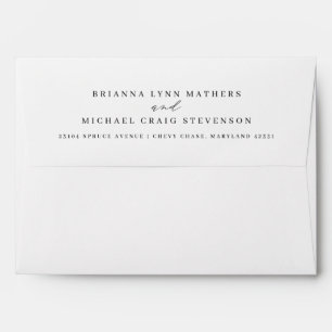 Enveloppe Écriture intemporelle Mariage Couple Noir et Blanc