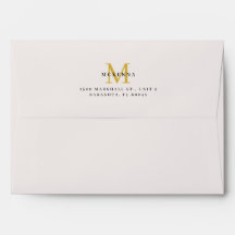 Ecru et Gold Business Logo Adresse de retour