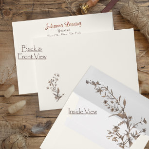 Enveloppe Ecru Rustic Boho Terracotta Fleur sauvage Mariage
