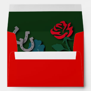 Enveloppe Effet de coupe du papier de la partie Dérby rouge