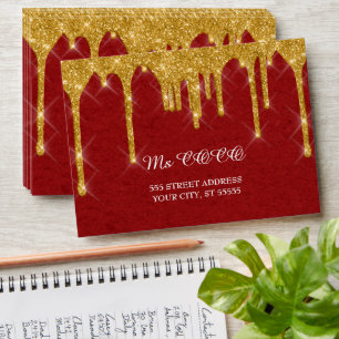 Enveloppe Effet papier Mariage Red Kraft Faux Gold Drives