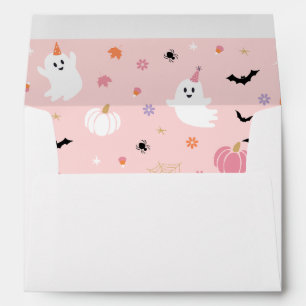 Enveloppe Éffrayant Une Halloween Pink Ghost Adresse de reto