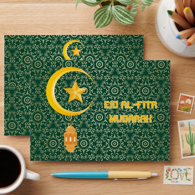 Enveloppe Eid al Fitr Moubarak Ramadan Kareem Moon Star (Desk)