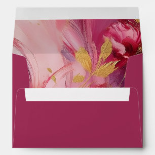 Enveloppe Élégance Contemporaine : Or Rose Fuchsia