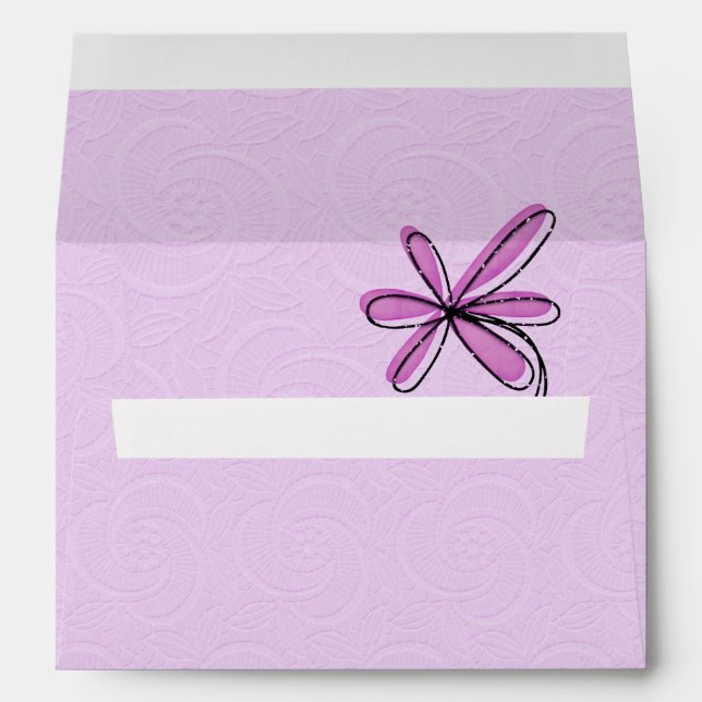 Enveloppe élégance en relief violet (Dos (Bas))