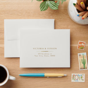 Enveloppe Elégance encadrée Moderne Mariage simple RSVP