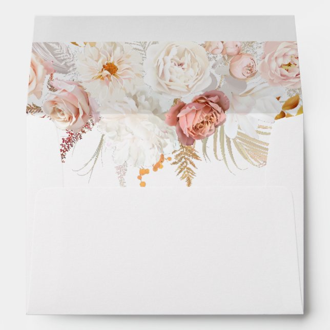 Enveloppe Élégance gracieuse : Mariage floral sans défaut (Dos (Bas))