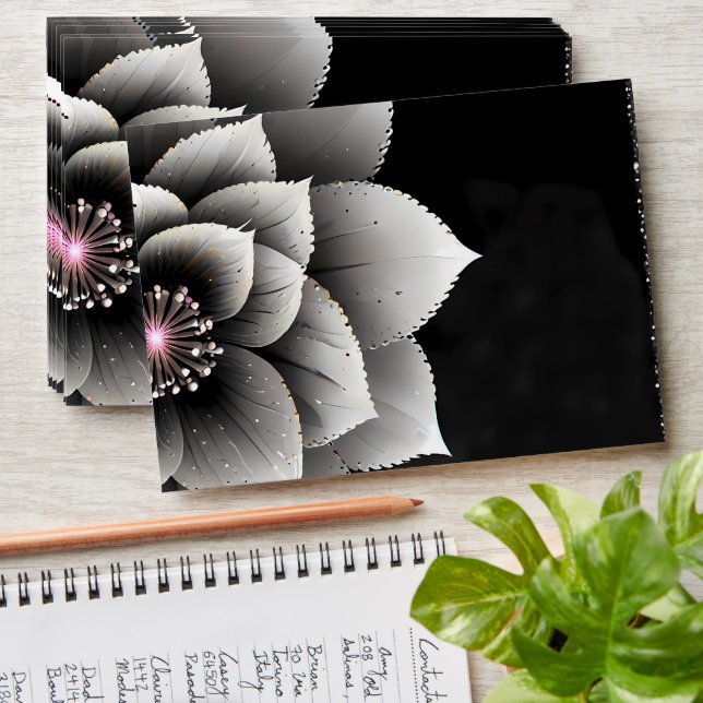 Enveloppe Élégance intemporelle : Mariage en fleurs noir et  (Stacked)