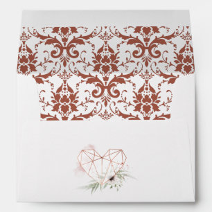 Enveloppe Élégance Rustique Mariage en Damas de Bronze