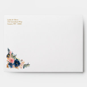 Enveloppe Élégance Sauvage   Mariage Navy Blush & Or