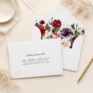 Enveloppe Élégant Adresse de Retour RSVP avec Motif Floral