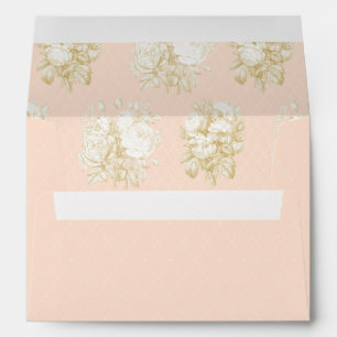 Enveloppe Élégant Baby shower Floral Français Toile rose Or