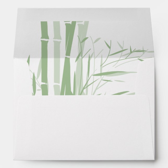 Enveloppe Élégant bambou oriental 5x7 Faire-part de mariage (Dos (Bas))
