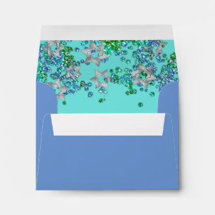 Enveloppe Élégant Bat mitzvah Glittery Confetti