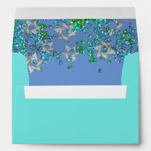 Enveloppe Élégant Bat mitzvah Glittery Confetti