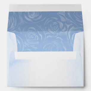Enveloppe Élégant Bébé Bleu Roses Adresse de retour